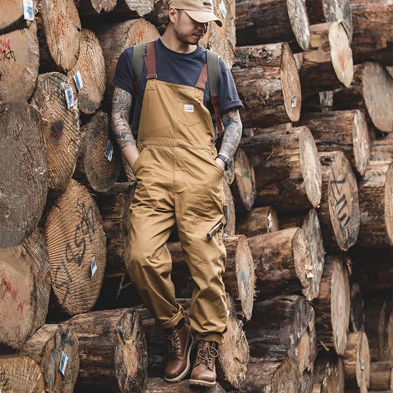 Maden Khaki Overalls Men’s Baggy Workwear Vintage Amekaji Jumpsuit Pockets Cargo Working Pants Quality Straight Oversize Trouser