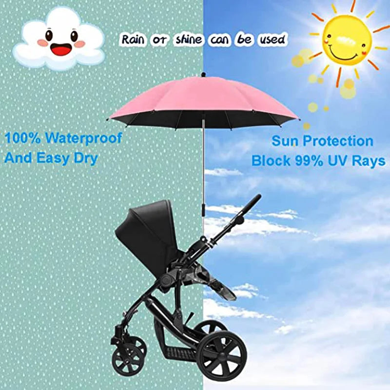 UV Protection Baby Stroller Umbrella With Clamp Universal Sunscree Rainproof Stroller Cover Umbrella Baby Stroller Accessories