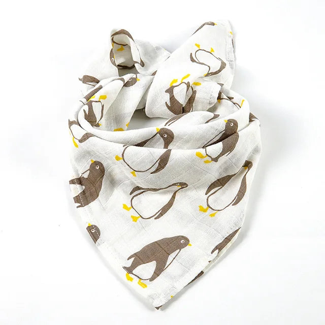 Cotton Baby Swaddle Newborn Muslin Swaddle Blanket for Girls & Boys Soft Baby Bath Towel Cute Infants Baby Bibs
