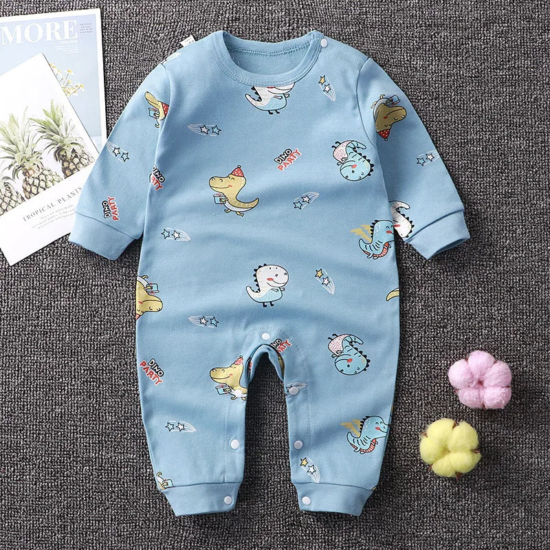 Newborn Baby Spring Autumn Romoers Long Sleeve Ha Clothes Baby Boys Girl New Year Costume For Baby Dinosaur Print Baby Clothes