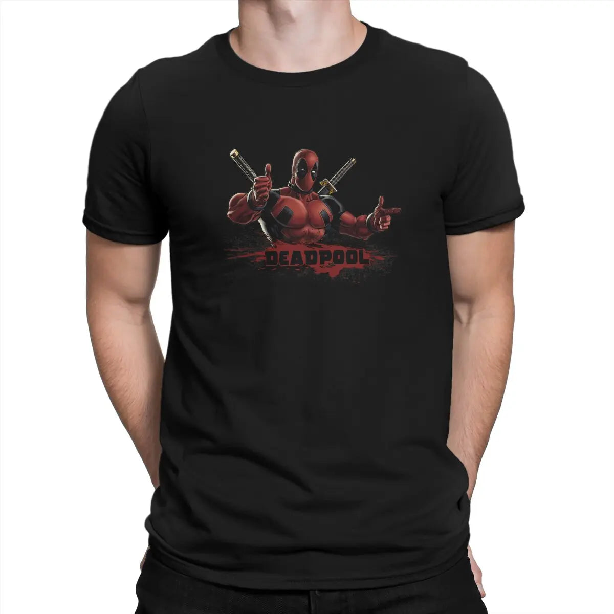 Men T-Shirts Character Cartoon Novelty Tee Shirt Short Sleeve Disney Deadpool Film T Shirts O Neck Clothing Gift Idea
