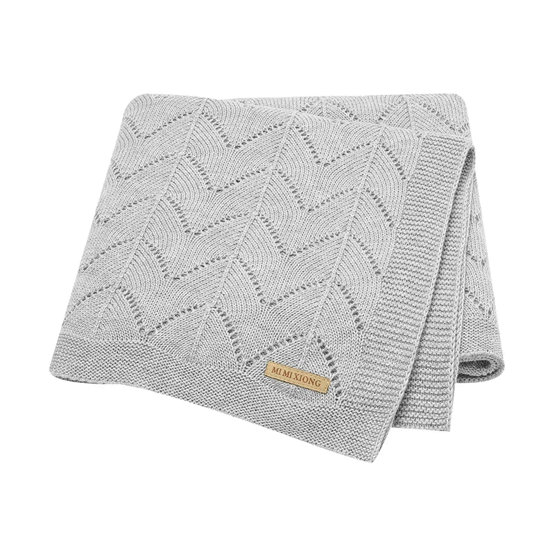Baby Blankets Super Soft Newborn Boy Girl Cotton Knitted Stoller Nursery Swaddle Mat Toddler Infant Crib Cellular 100*80cm Quilt