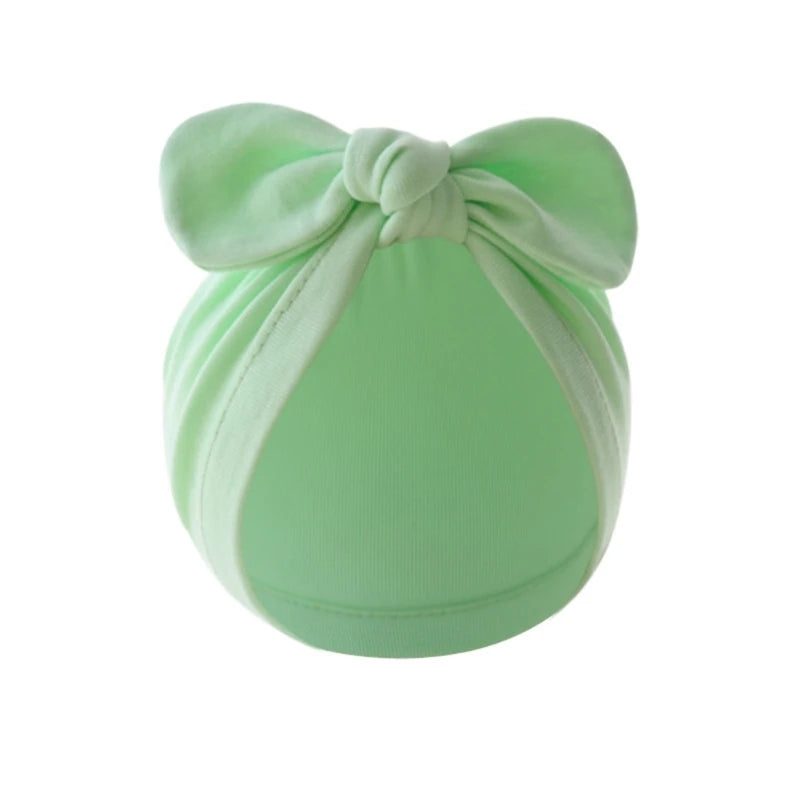 Infant Beanie Hat Baby Turban Hat Big Bow Bone-less Hat Soft Headwear for Babies 0-12M Girl Boys Breathable Hospital Hat