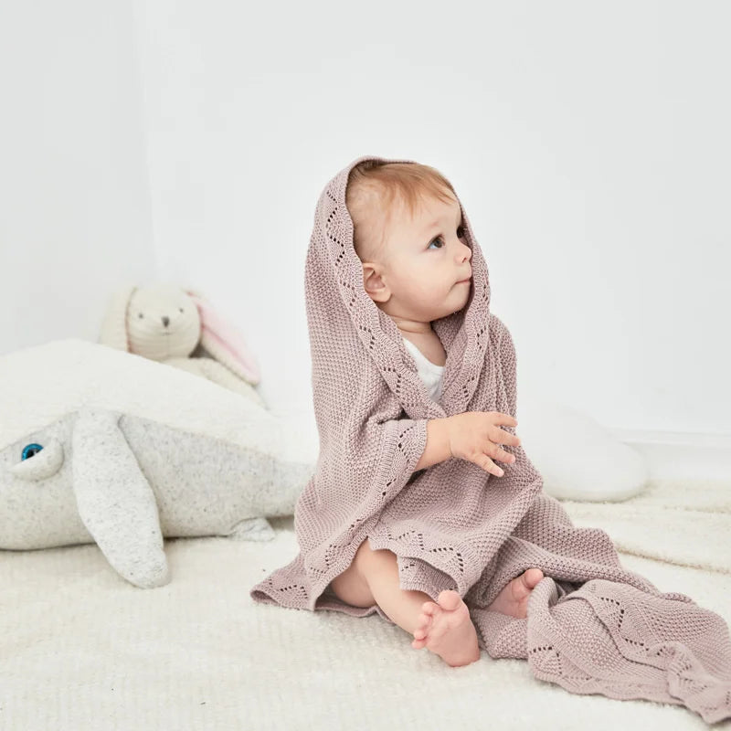 Baby Blankets Breathable Newborn Boy Girl Swaddle Wrap Receiving 100*80cm Infant Cotton Knitted Stroller Bassinet Nursery Quilts