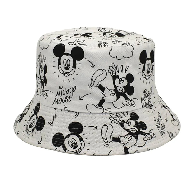 Disney Mickey Mouse Hat Anime Double-sided Printing Cotton Cap Fisherman Caps for Boys Girls Women Fashion Travel Visor Cap