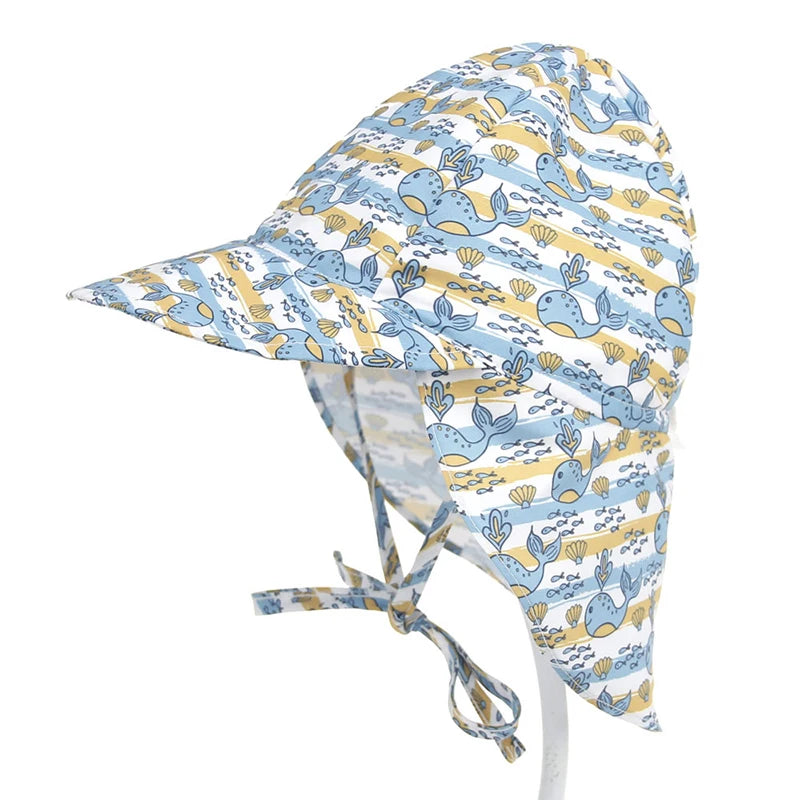 Brand Baby Kids Swimming Cap Summer Cartoon Sun Protection Beach Sun Hats Waterproof for Boys Girls Children Outdoor Hat
