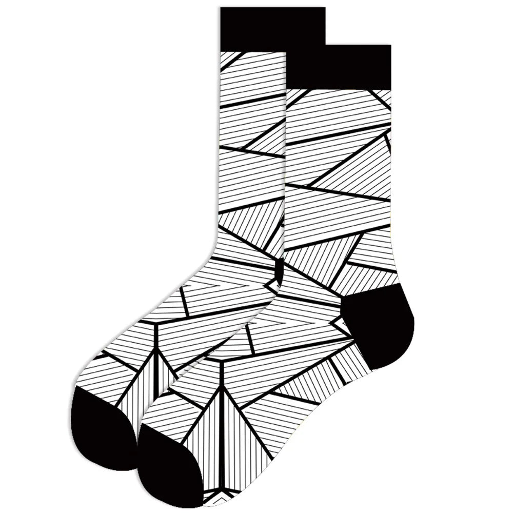 Streetwear Big Sieze Funny Socks Men with Cartoon Animals and Fruits Hip Hop Men's Socks Cotton Gifts for Men 2601