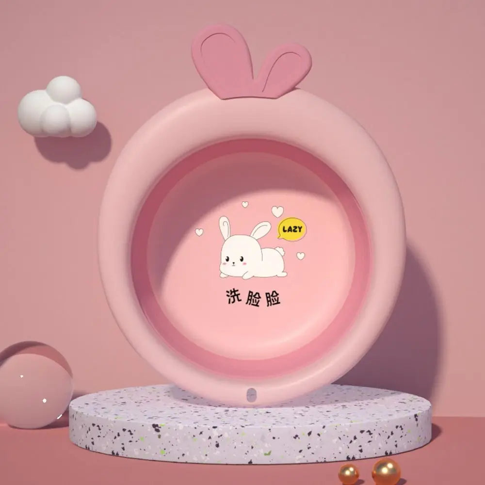 Children Wash Face Basin Household Basin Foldable Baby Bath Tub Kids Cartoon Rabbit Washbasin Infant Nursing Supplies