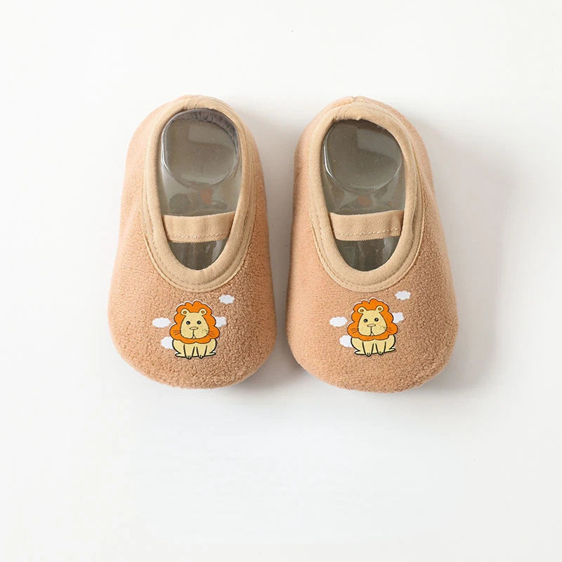 Children Anti-slip Shoes Newborn Baby Toddler Girls Cotton Non-slip Floor Socks Infant Boys Rubber Sole Cartoon Indoor Sneakers