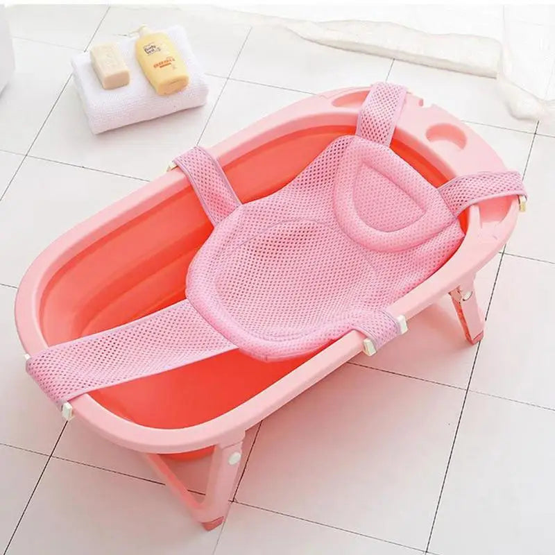 Children Bath Shower Cradle Bed Seat mat Adjustable Cross-shaped Anti-slip Newborn Bath Net Bathtub Pad Protector Accessories