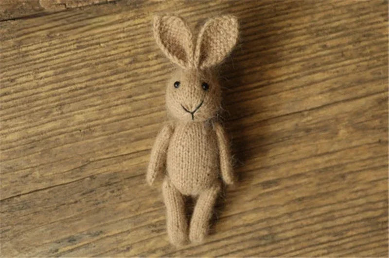 Newborn Photography Props Handmade Dolls Knitted Rabbit Bear Baby Photography Studio Accessoires