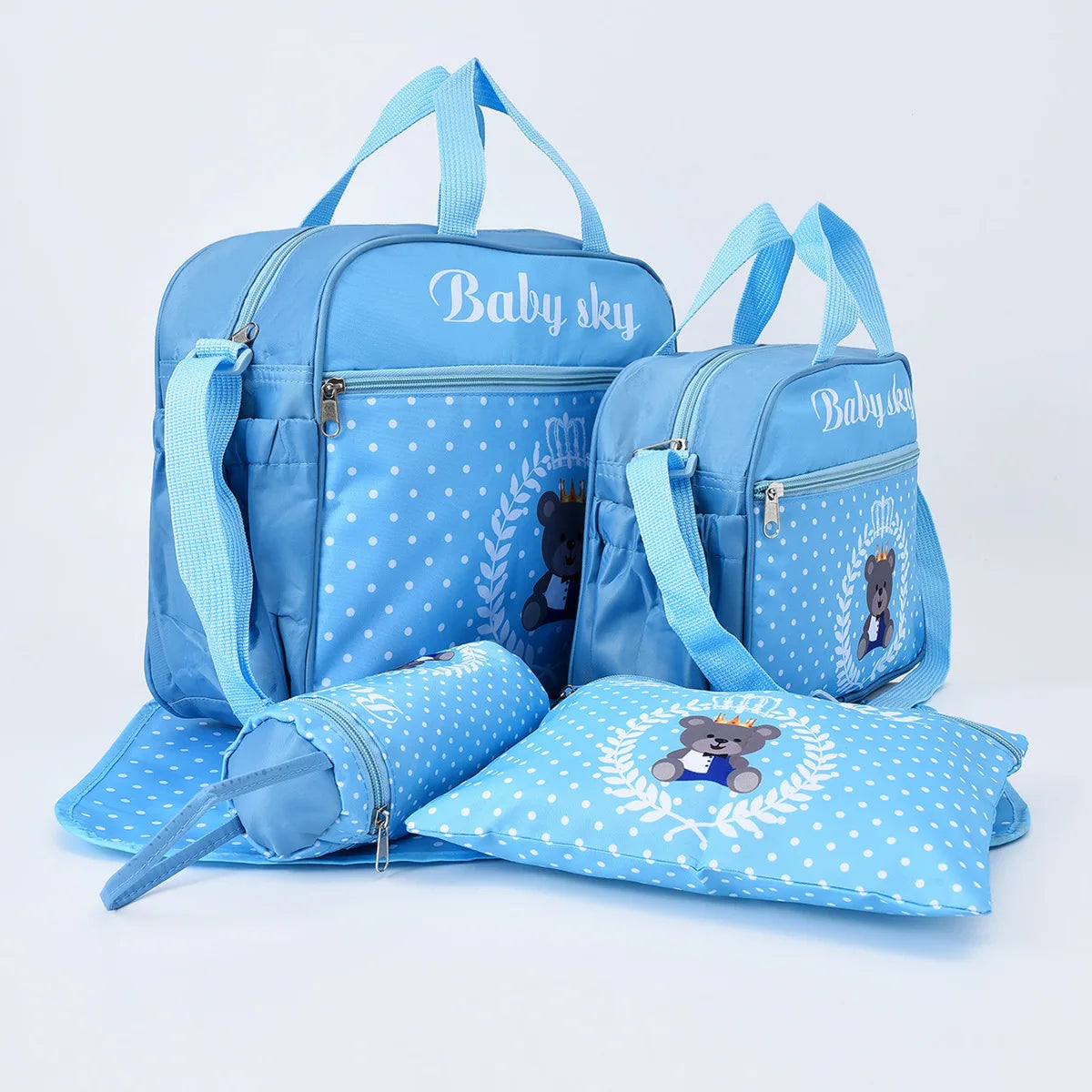5pcs Baby Diaper Bag Set Maternity Shoulder Bag Handbag Nappy Storage Organizer Large Capacity Mom Hand Totes Mummy Stroller Bag