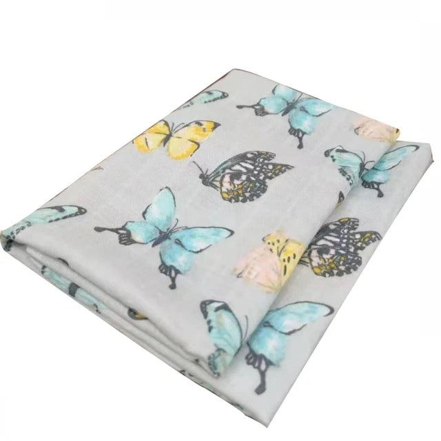 Cotton Baby Swaddle Newborn Muslin Swaddle Blanket for Girls & Boys Soft Baby Bath Towel Cute Infants Baby Bibs