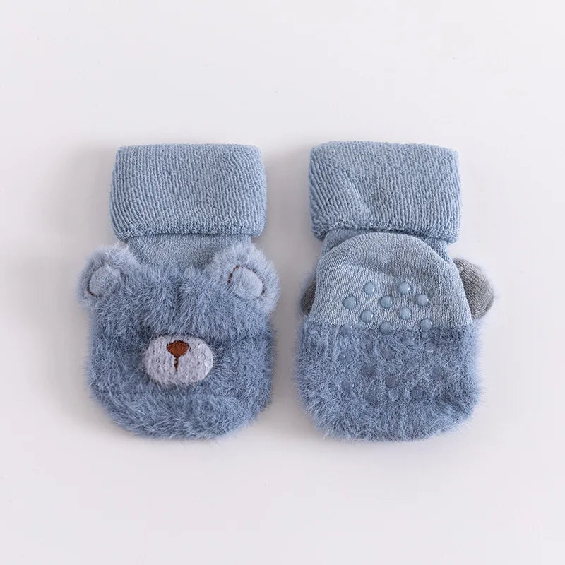 Toddler Socks Newborn Baby Winter Thick Prewalker Boys Autumn Terry Cotton Girl Infant Skidproof Sole Kids Cartoon Sock 0-3T