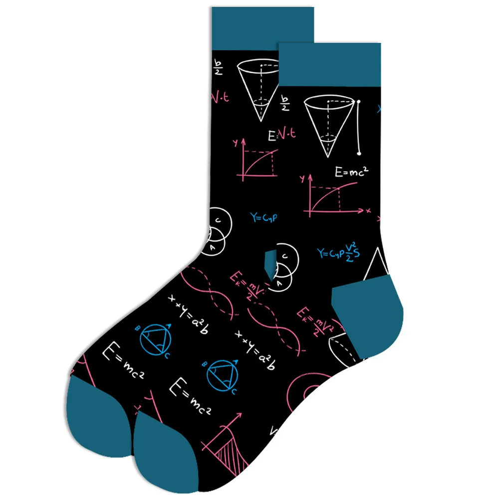 Streetwear Big Sieze Funny Socks Men with Cartoon Animals and Fruits Hip Hop Men's Socks Cotton Gifts for Men 2601