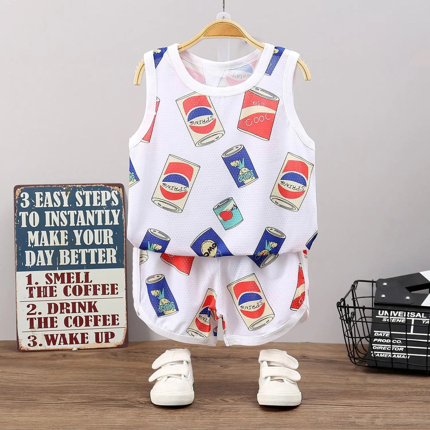 Summer New Boys Baby Sports Infant Clothing Set Kids Cotton Tracksuit Vest Shorts 2pcs Toddler Boy Sleeveless Clothes Suit