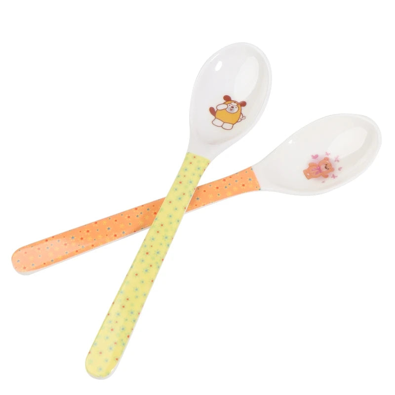 Baby Spoon Straight for Head Feeding Training Cutlery Dishes Tableware Infant Children Kids Safe Feeder Learning Supplie