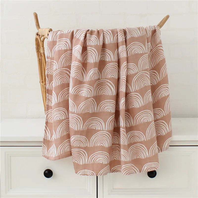 Bamboo Baby Blanket Newborn Swaddle Baby Stuff Mushroom Muslin Blanket Organic Cotton Baby Nursery Infant Receiving Blanket
