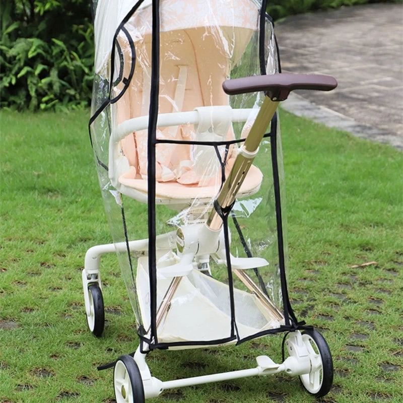 EVA Baby Stroller Accessories Waterproof Rain Cover Transparent Wind Dust Shield Zipper Open For Pushchairs