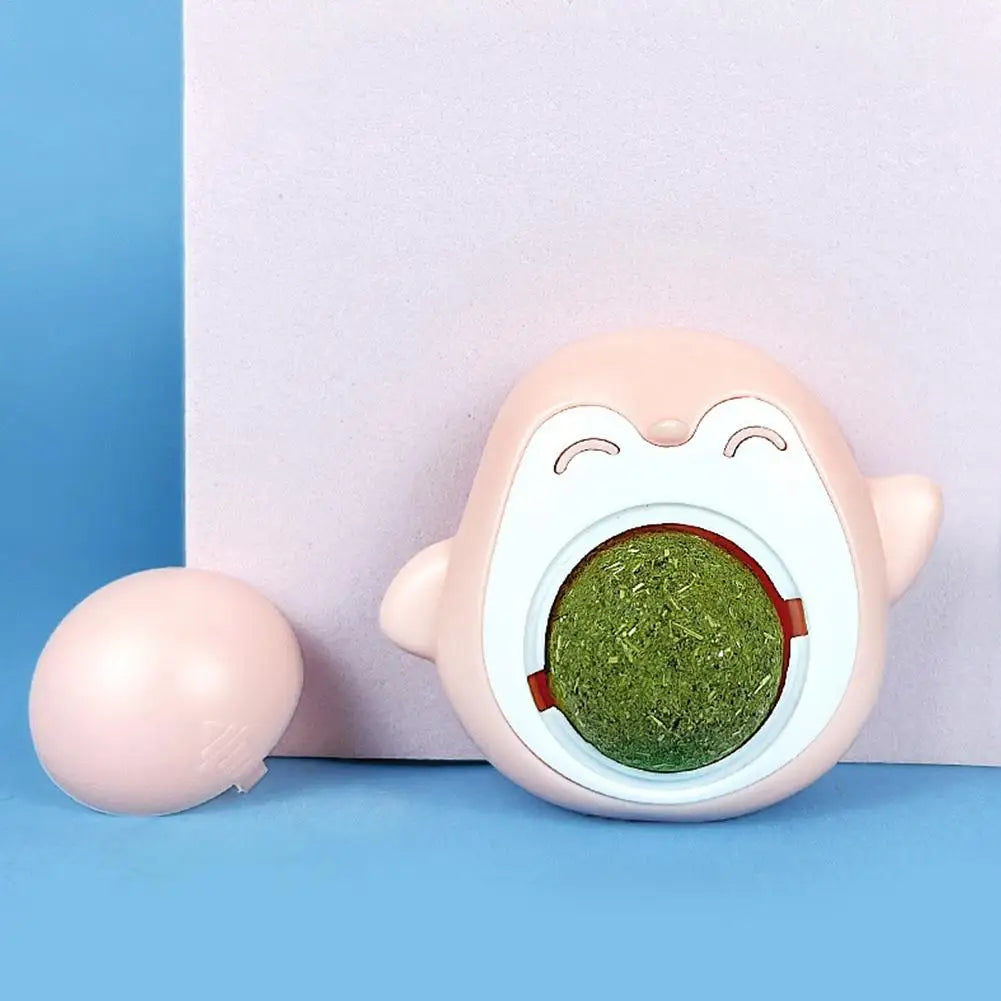 Cat Catnip Ball Penguin Shape 360 Degree Rotating Healthy Edible Ball Teeth Cleaning Molar Toy Cat Candy Snacks Pet Supplies