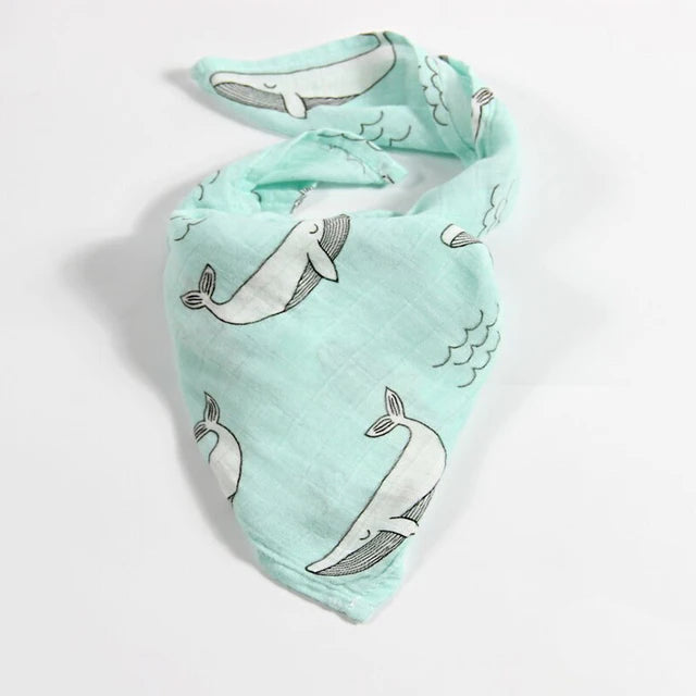 Cotton Baby Swaddle Newborn Muslin Swaddle Blanket for Girls & Boys Soft Baby Bath Towel Cute Infants Baby Bibs