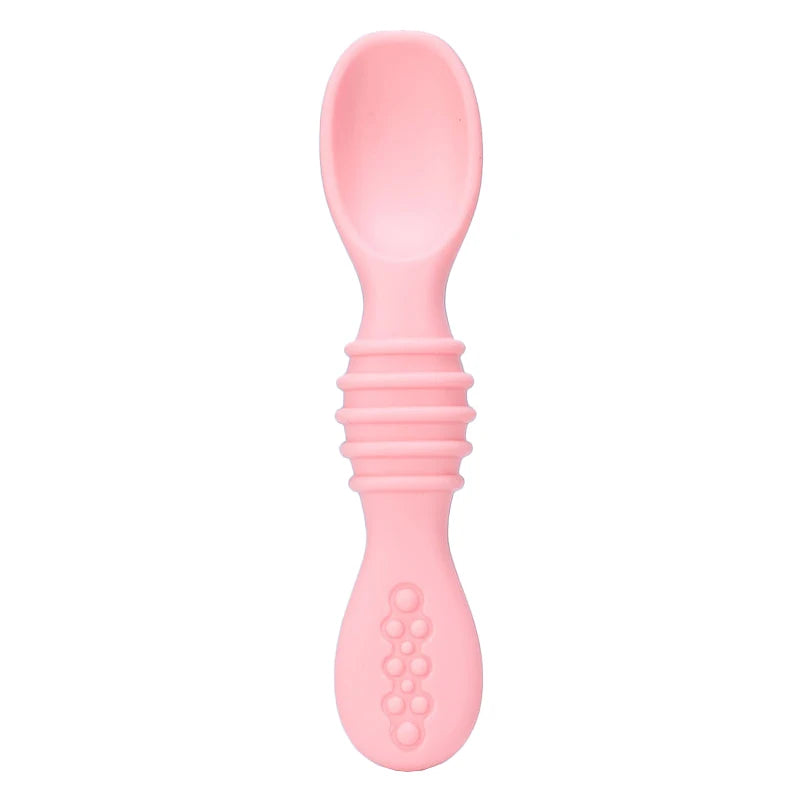 Baby Spoon Forks Set Food Grade Silicone Sticky Spoon Children Cutlery Training Spoon Kids Feeding Tableware Kitchen Accessories
