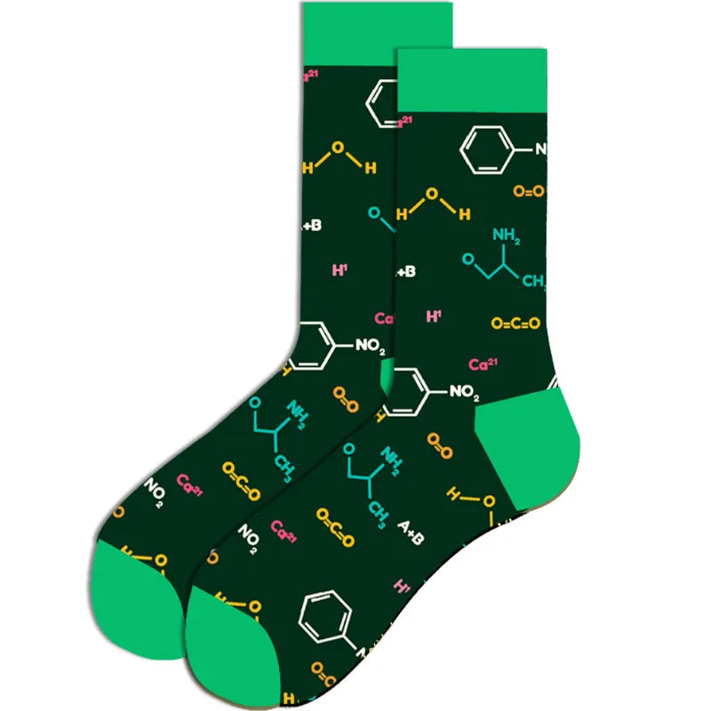 Streetwear Big Sieze Funny Socks Men with Cartoon Animals and Fruits Hip Hop Men's Socks Cotton Gifts for Men 2601