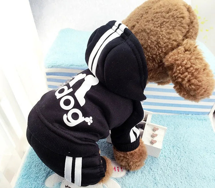 Winter Warm Pet Dog Clothes Soft Cotton Four-legs Hoodies Outfit For Small Dogs Chihuahua Pug Sweater Clothing Puppy Coat Jacket