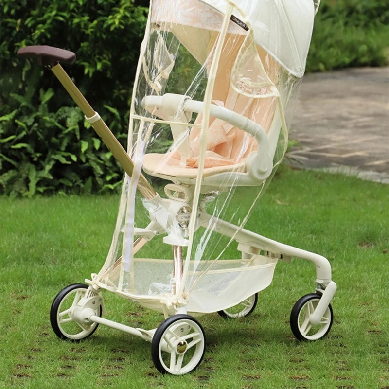 EVA Baby Stroller Accessories Waterproof Rain Cover Transparent Wind Dust Shield Zipper Open For Pushchairs