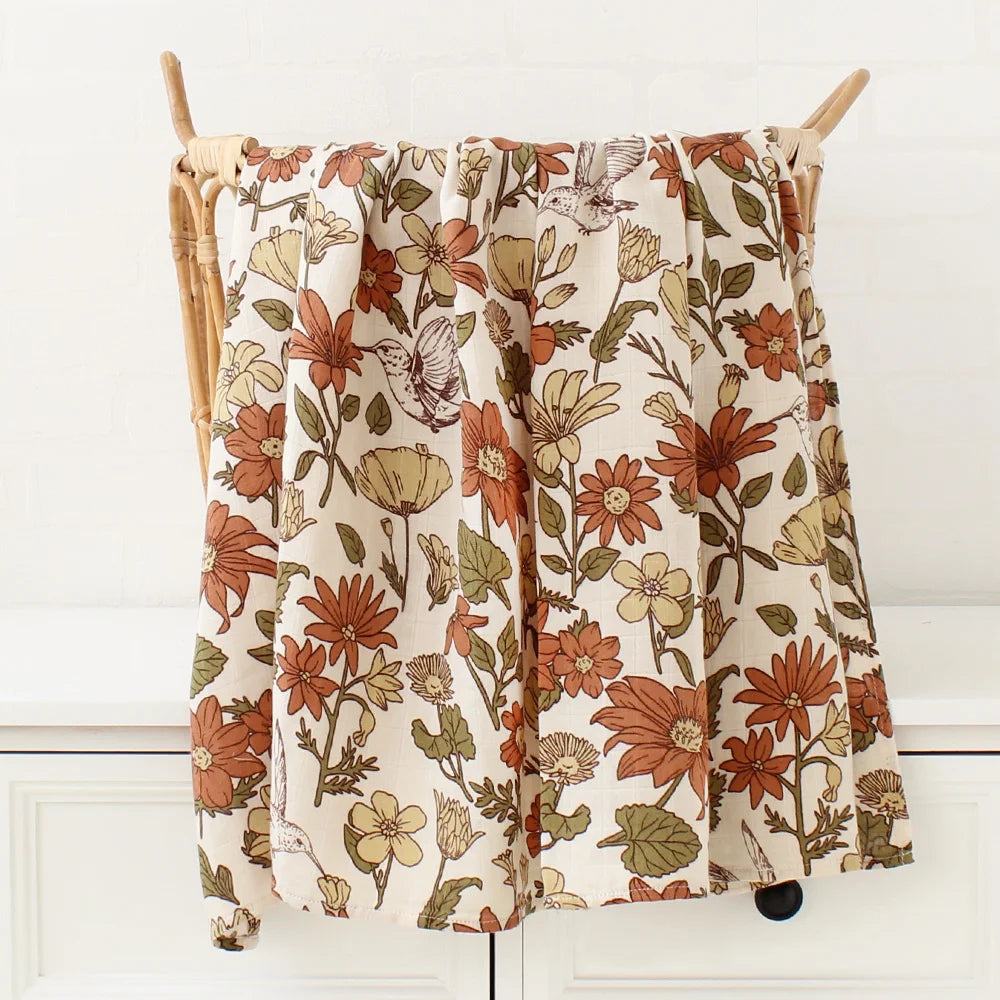 Bamboo Baby Blanket Newborn Swaddle Baby Stuff Mushroom Muslin Blanket Organic Cotton Baby Nursery Infant Receiving Blanket