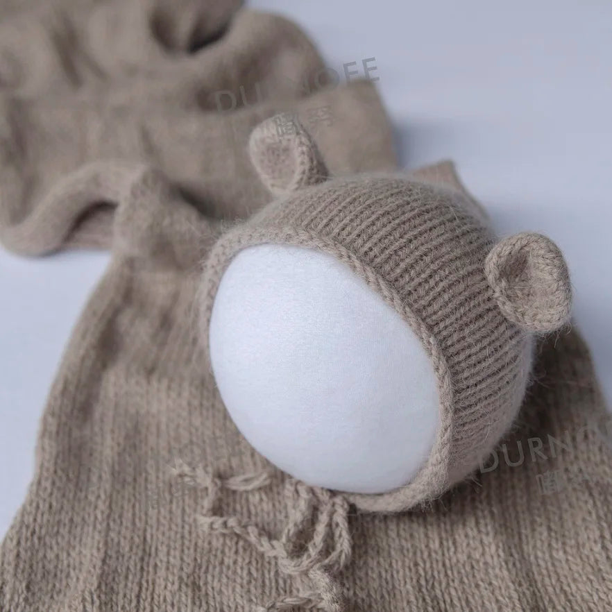 Newborn Photography Props Handmade Dolls Knitted Rabbit Bear Baby Photography Studio Accessoires