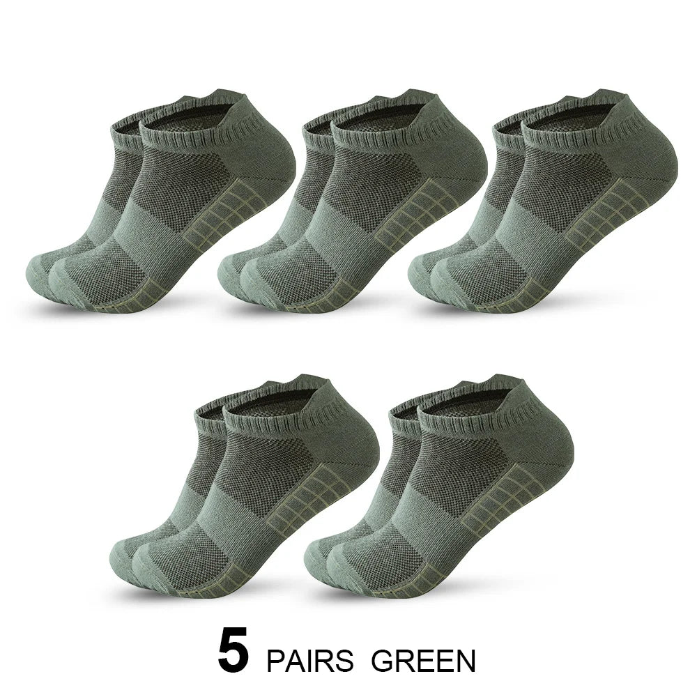 5 pairs High Quality Men Ankle Socks Breathable Cotton Sports Socks Mesh Casual Athletic Summer Thin Cut Short Sokken Size 38-45