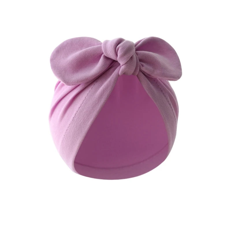 Infant Beanie Hat Baby Turban Hat Big Bow Bone-less Hat Soft Headwear for Babies 0-12M Girl Boys Breathable Hospital Hat