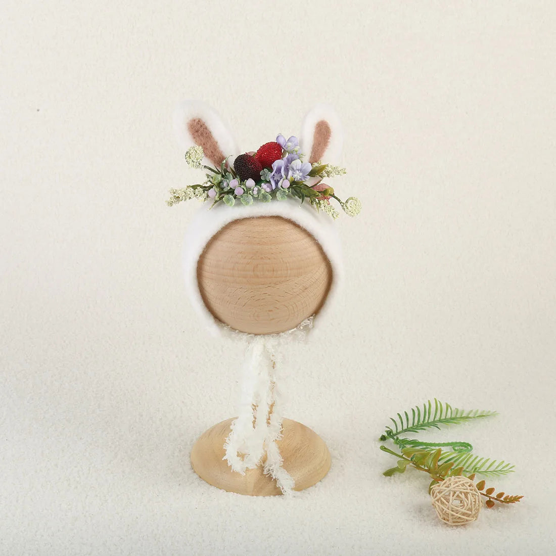 Newborn Wool Felt Deer Bonnet Girl Baby Flower Hat Newborn Photography Props Boy Baby Reindeer Hat Photo Shoot