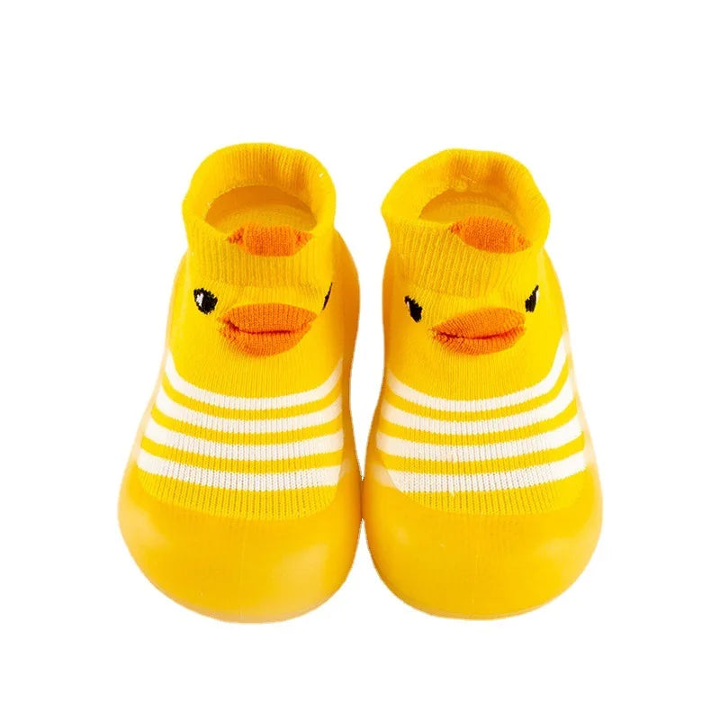 Cartoon Toddler Shoes Animal Pattern Non-slip Silicone Sole Baby Floor Socks Breathable Casual Cotton Baby Boys Girls Shoes