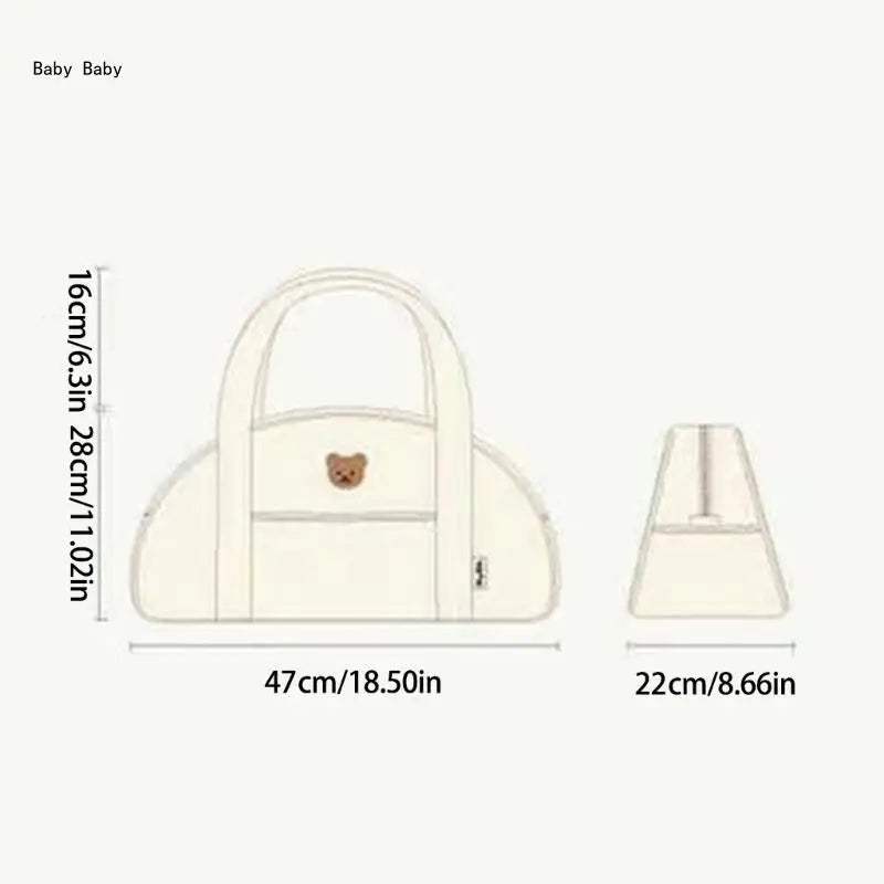 Diaper Bag Large Capacity Bag Embroidery Bear Handbag Shoulder Bags Q81A