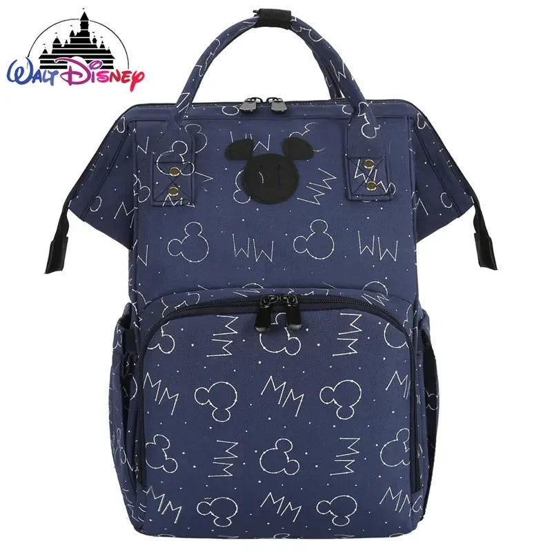 Disney Mickey New Diaper Bag Backpack Cartoon Fashion Pregnant Women's Bag Large Capacity Multifunctional USB Baby Diaper Bag