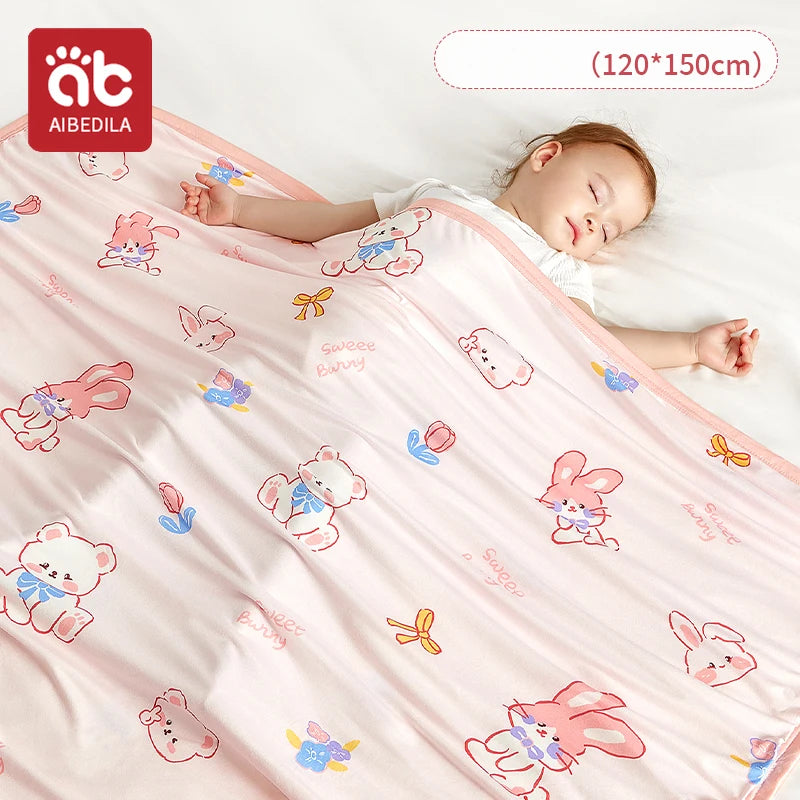 AIBEDILA Knitted Double-layer Banket Muslin Swaddles Wrap Burpy Towel Scarf Bibs Baby Blankets Newborn Diape