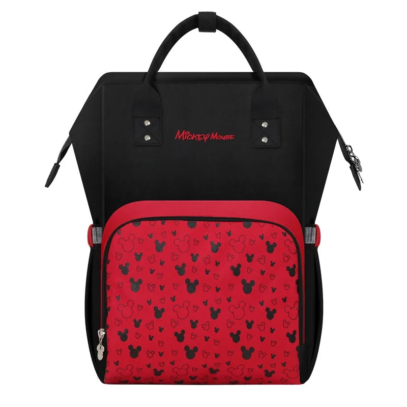 Disney Mickey Minne Diaper Bag Backpack Mummy Care Bag Waterproof Diaper Bags Travel Stroller Bag Baby Storage Bag Free Hooks
