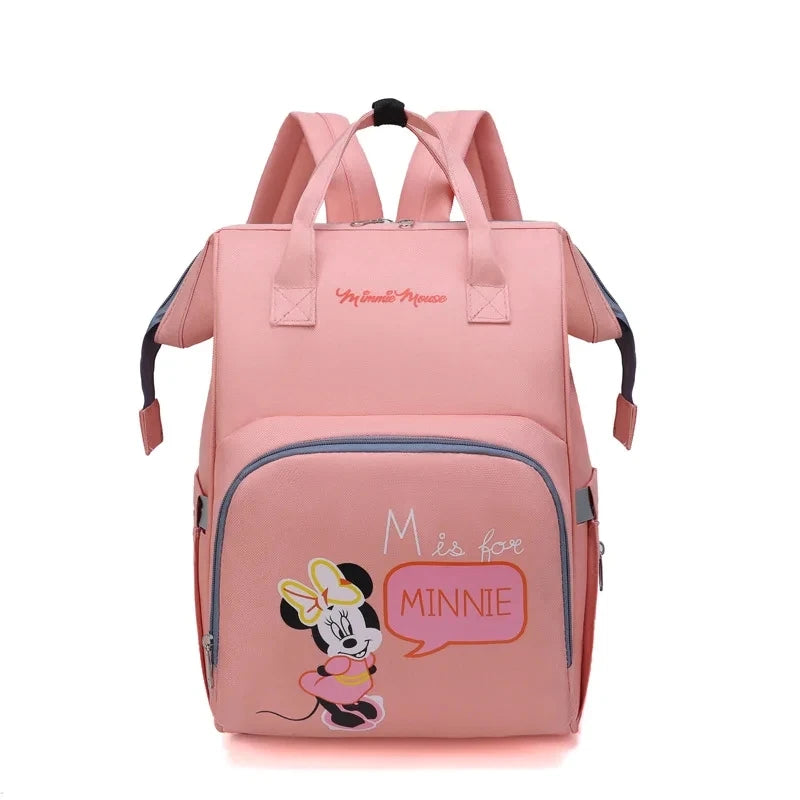 Disney's New Diaper Bag Backpack Luxury Brand Fashion Baby Bag Cartoon Cute Baby Diaper Bag Large Capacity Multi Function