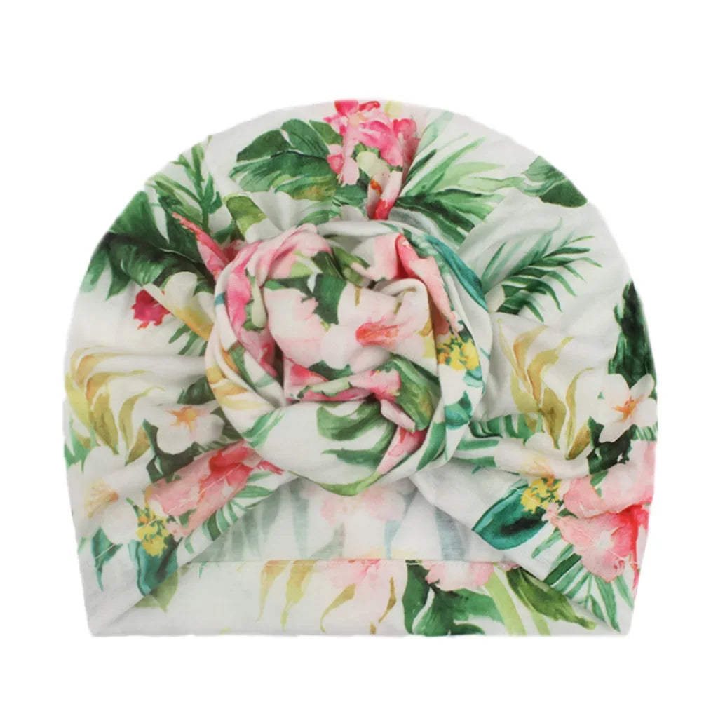 Cute 1PCS Knot Printed Flower Hedging Hat Newborn Infant Toddler Caps Turban Baby Girls Beanie Headwear Gifts Hair Accessories