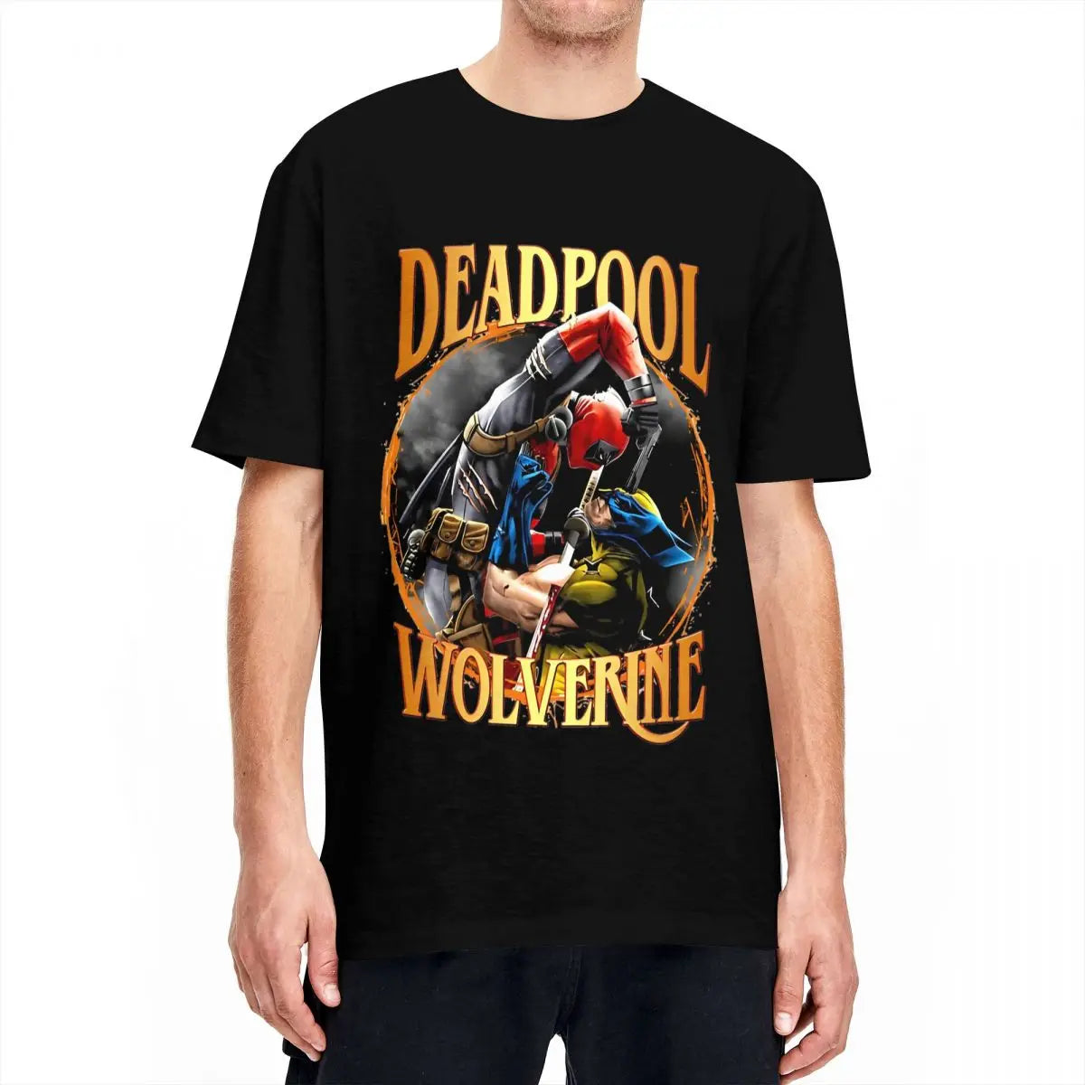 Explosive Deadpool Wolverine Men Women T Shirt Tee Shirt Short Sleeve Round Collar T-Shirt 100% Cotton Plus Size Clothing