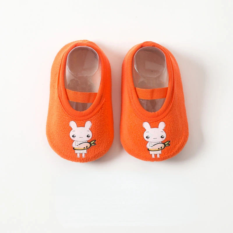 Children Anti-slip Shoes Newborn Baby Toddler Girls Cotton Non-slip Floor Socks Infant Boys Rubber Sole Cartoon Indoor Sneakers