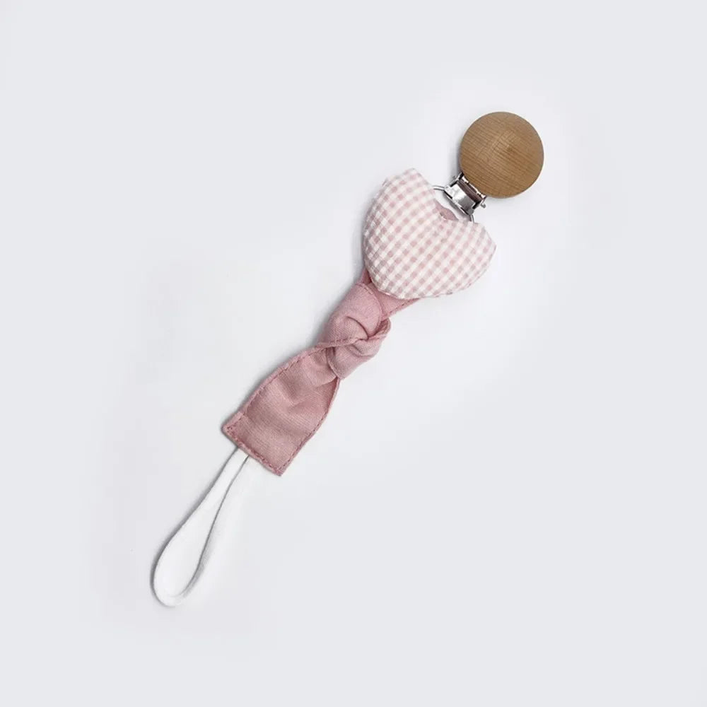 Infant Newborn Cotton Wooden Pacifier Chain Holder for Pacifier Baby Pacifier Clip Nipple Soother Dummy Holder Attache Tetine