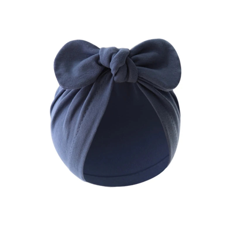 Infant Beanie Hat Baby Turban Hat Big Bow Bone-less Hat Soft Headwear for Babies 0-12M Girl Boys Breathable Hospital Hat