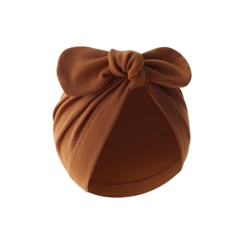 Infant Beanie Hat Baby Turban Hat Big Bow Bone-less Hat Soft Headwear for Babies 0-12M Girl Boys Breathable Hospital Hat