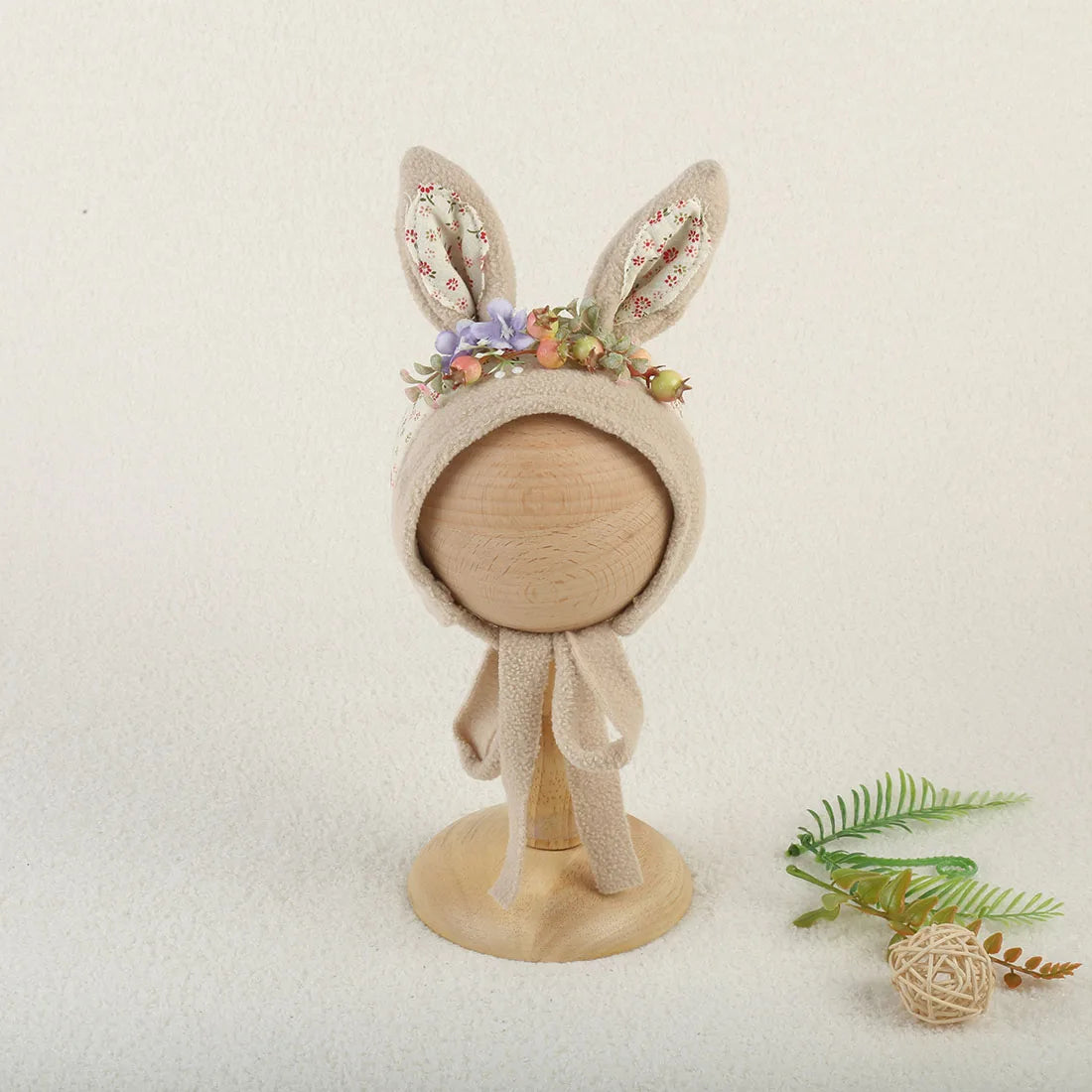 Newborn Wool Felt Deer Bonnet Girl Baby Flower Hat Newborn Photography Props Boy Baby Reindeer Hat Photo Shoot
