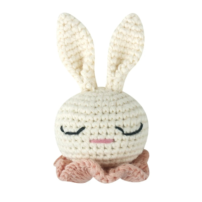 Handmade Crochet Bear Animal elephant Head Knitting Beads DIY Baby Pacifier Chain Chewable Accessories Newborn Teether Toy