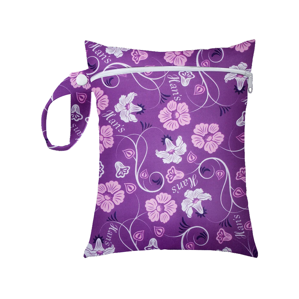 1Pcs 25x20cm Diaper Bag Baby Nappy Bag Wet Bags Waterproof Reusable Wet Bag Printed Pocket Nappy Bags PUL Travel Wet Dry Bags