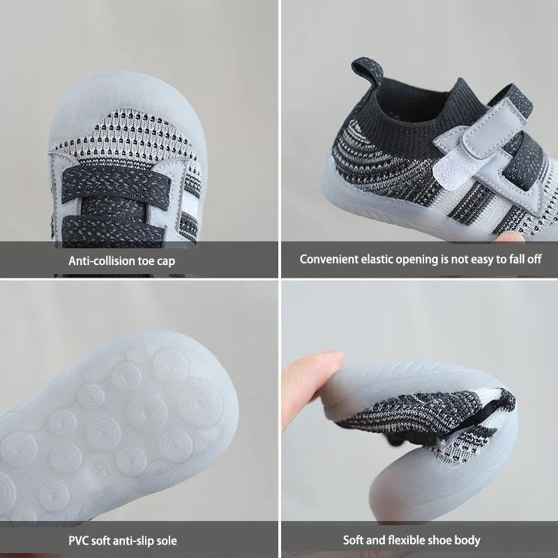 Baby Sports Shoes Mesh Breathable Boy Girls Walking Soft Soles Anti-skid Baby Shoes Boy Children's Casual Sports Shoes
